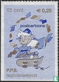 Postman on a skateboard