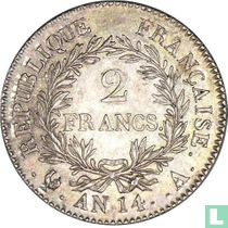 Frankrijk 2 francs AN 14 (A)