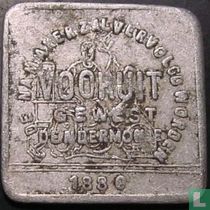 België 1 broodkaart "Vooruit Dendermonde" 1880 (vierkant)