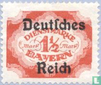 Aufdruck auf Briefmarken von Bayern