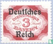 Aufdruck auf Briefmarken von Bayern