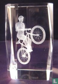 Fietser in glas 