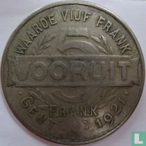 België 5 frank broodkaart "Vooruit Gent" 1921 