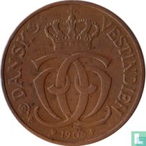 Antilles danoises 1 cent / 5 bit 1905