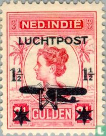 Koningin Wilhelmina met opdruk