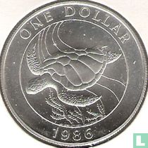 Bermuda 1 dollar 1986 (silver) "25th anniversary of the World Wildlife Fund"