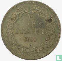 Belgium 5 francs 1849 (crowned head)
