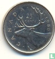 Canada 25 cents 1986