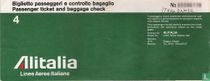 Alitalia Passagierticket und Gepäckkontrolle
