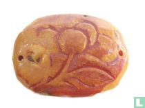 Lotus Leafs - Chinese charm / amulet made from amber 