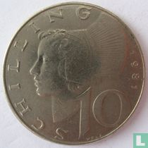 Austria 10 schilling 1981