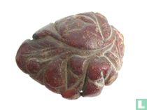 Leaf - Chinese charm / amulet made from rare red amber 