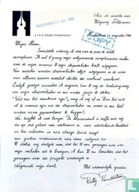 Letter from Willy Vandersteen to Lekturama
