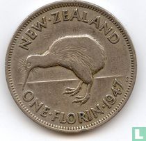 New Zealand 1 florin 1947