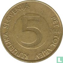 Slovenia 5 tolarjev 2000
