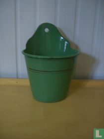 Tray, green with gold stripe