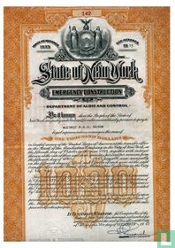State of New York, Emergency Construction, $ 1.000,=, Issue of October 1933