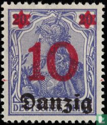 Germania with double overprint