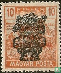 Wheat harvesting, with double overprint