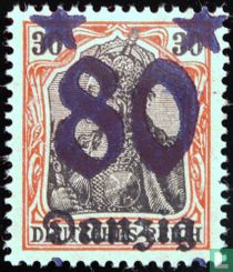 Germania with double overprint