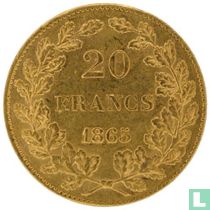 België 20 francs 1865 (L. WIENER)