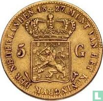 Nederland 5 gulden 1827 (mercuriusstaf)